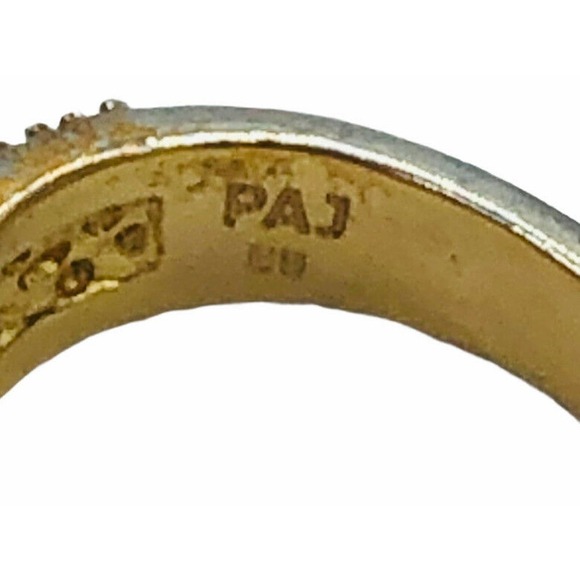 PAJ 88 Gold Plated Oval Hoop Diamond Earrings - Picture 2 of 8